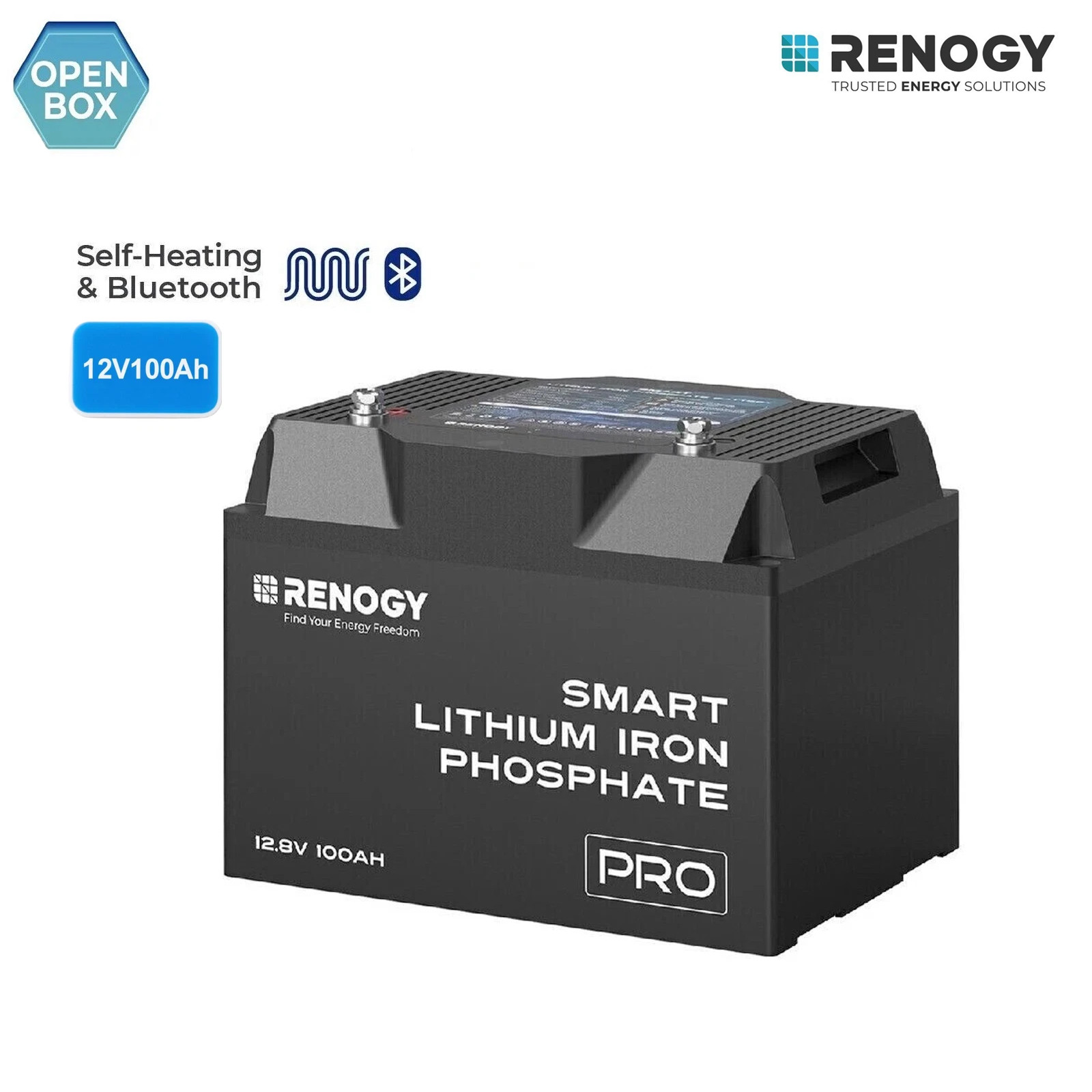 Renogy 12V 100Ah Battery Bluetooth Self-Heating LiFePO4 Open Box