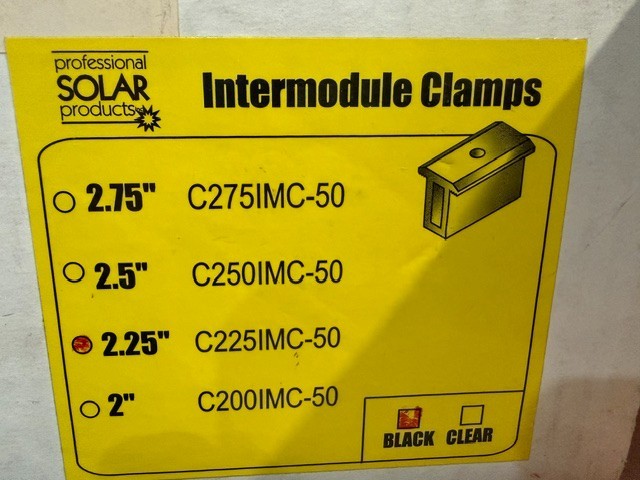(30) ProSolar C225IMC 2.25″ Intermodule Clamp Black RoofTrac Solar Mounting