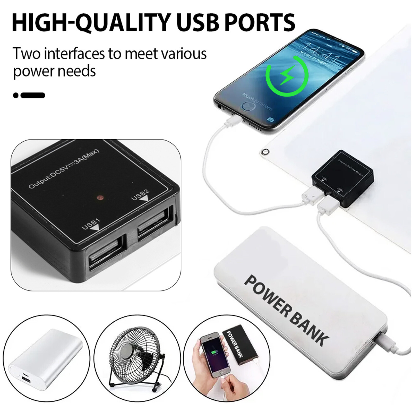 Solar Panel Kit 10A-100A Controller 12-18V Battery Charger Dual USB Caravan Boat