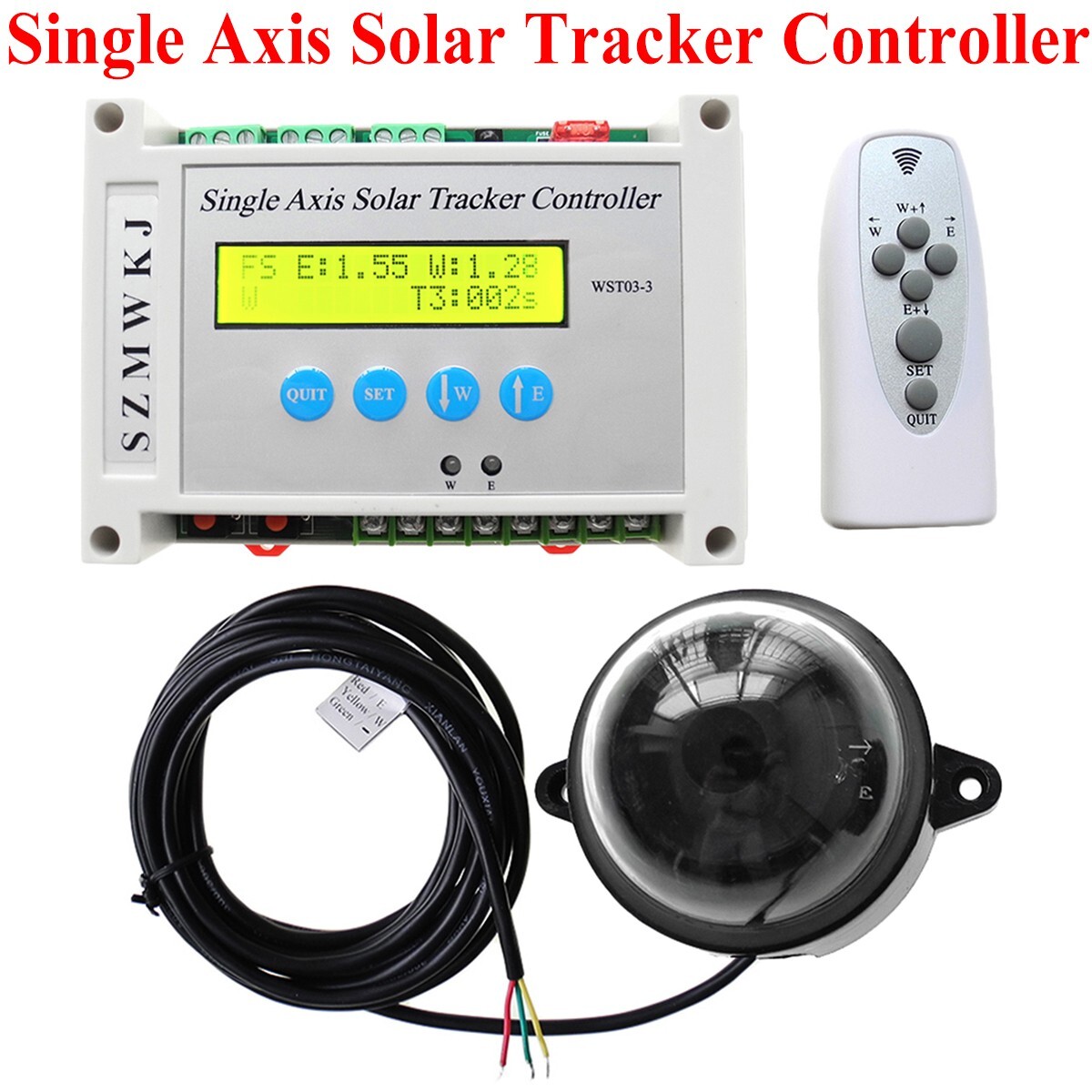 Single Axis Solar Tracker +6000N 6″ Linear Actuator+Wind Speed Sensor+Controller