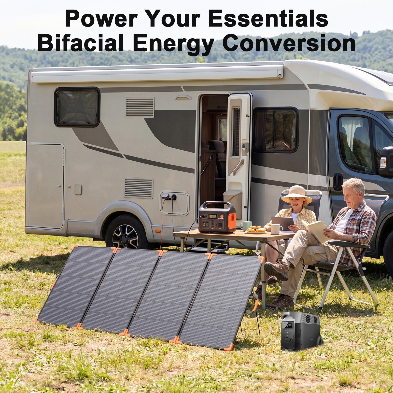 Portable Bifacial Solar Panel 100W 200W 400W for OUPES Mega 1 Power Station