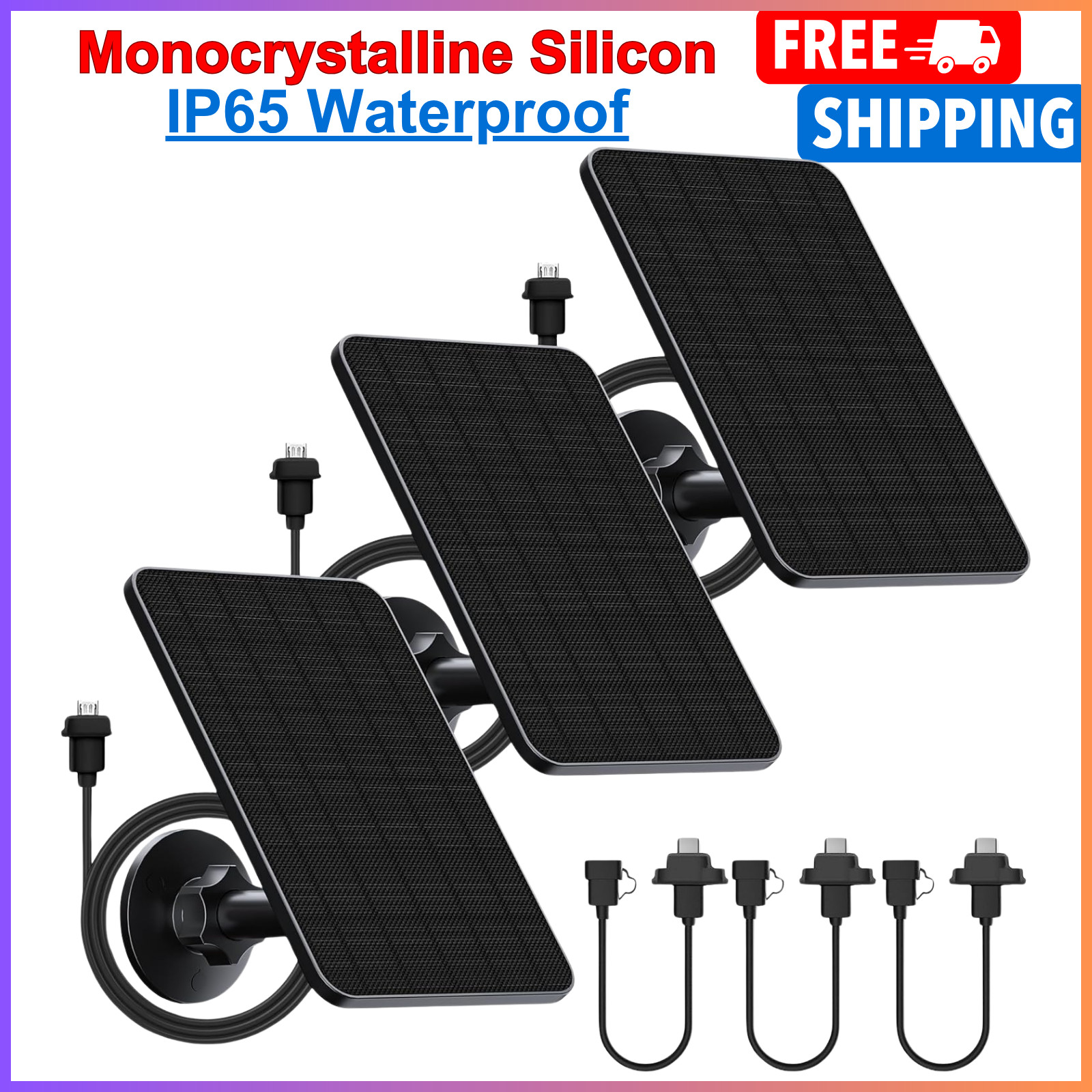 3 Pack Solar Panel for Blink Outdoor 2K+/(3rd Gen) XT3/Outdoor 4(4th Gen) 1 Amps