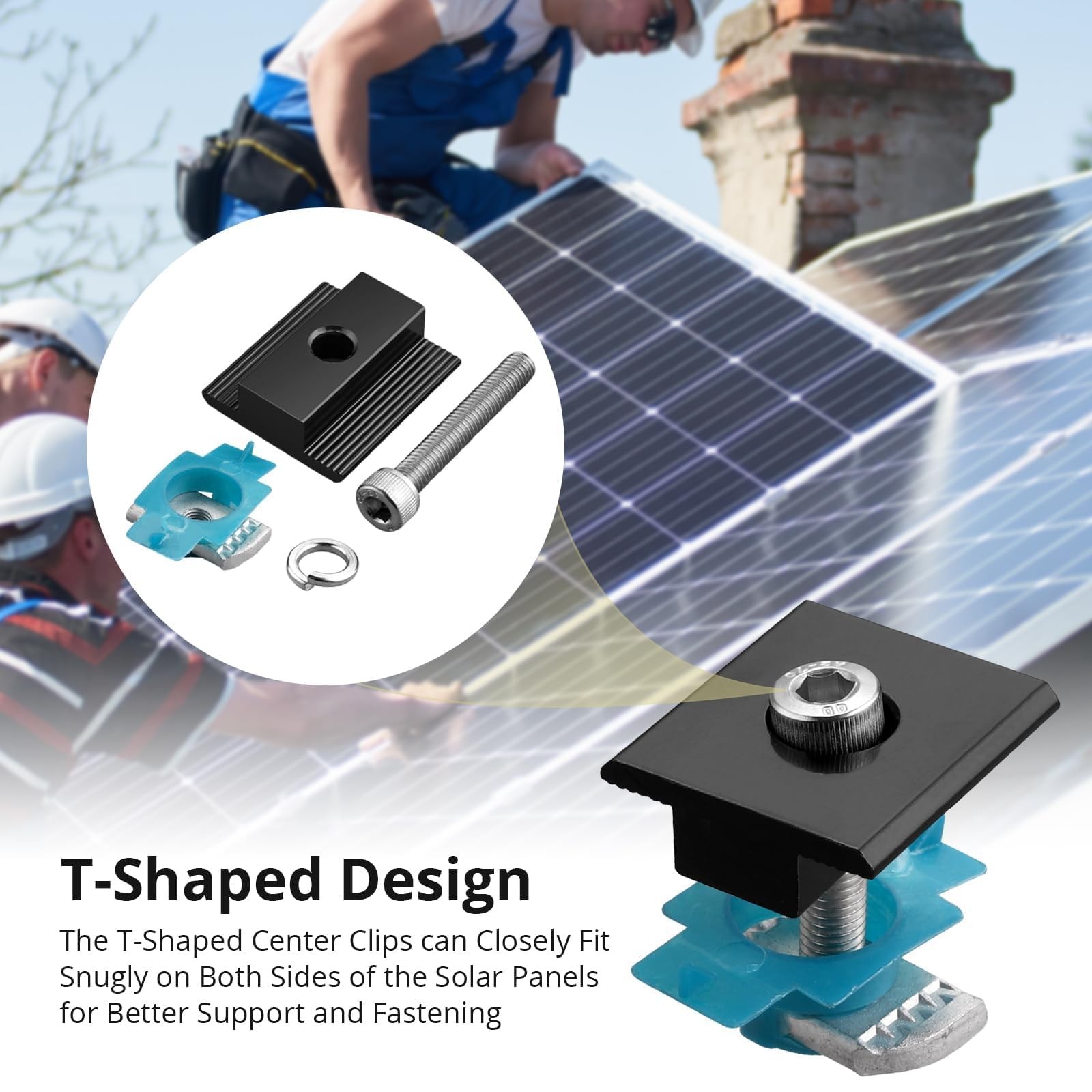 10 PCS Solar Panel Mounting Brackets for Unistrut, Aluminium 30mm/35mm 6 x T-…