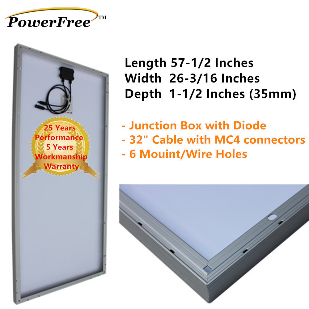 150w 150 Watts Solar Panel using MonoPlus Cells For 12v Battery RV Boat Off Grid