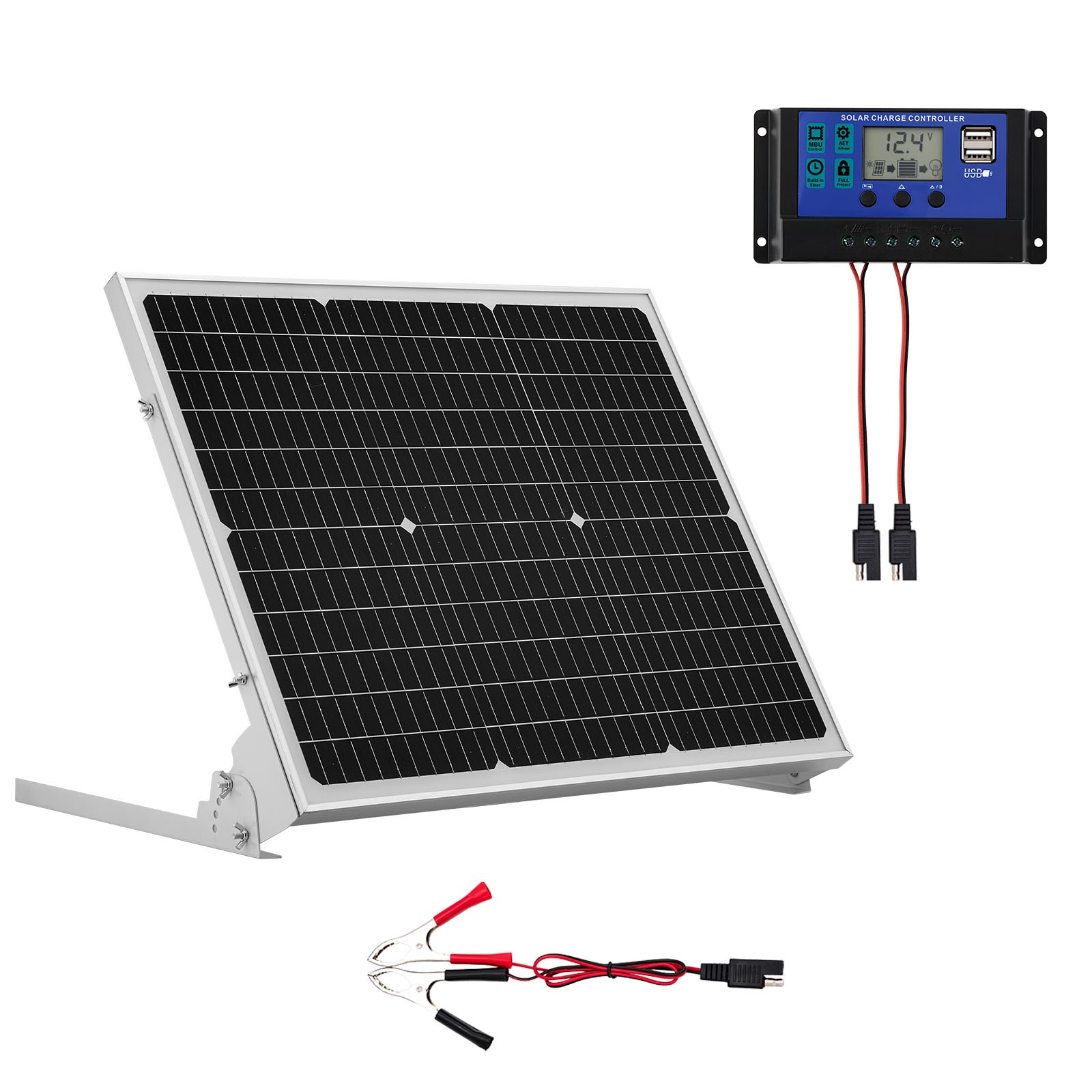 Uimoso 50W 12V Solar Trickle Charger Kit with Advanced MPPT Controller