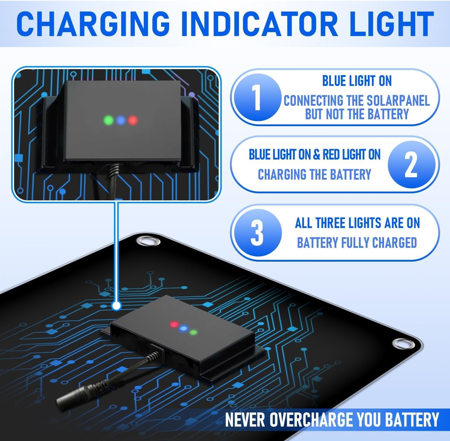 12 Volt 10 Watt Solar Car Battery Charger & Maintainer, Solar Panel Trickle C…