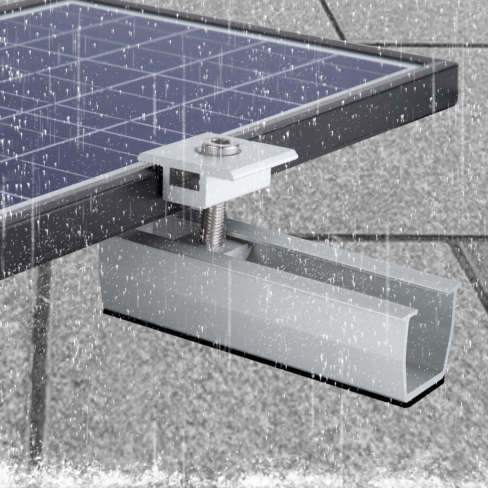 Solar Panel Mounting Rail Brackets Connector Kit for Metal/Tin/Flat/Sheet Roof