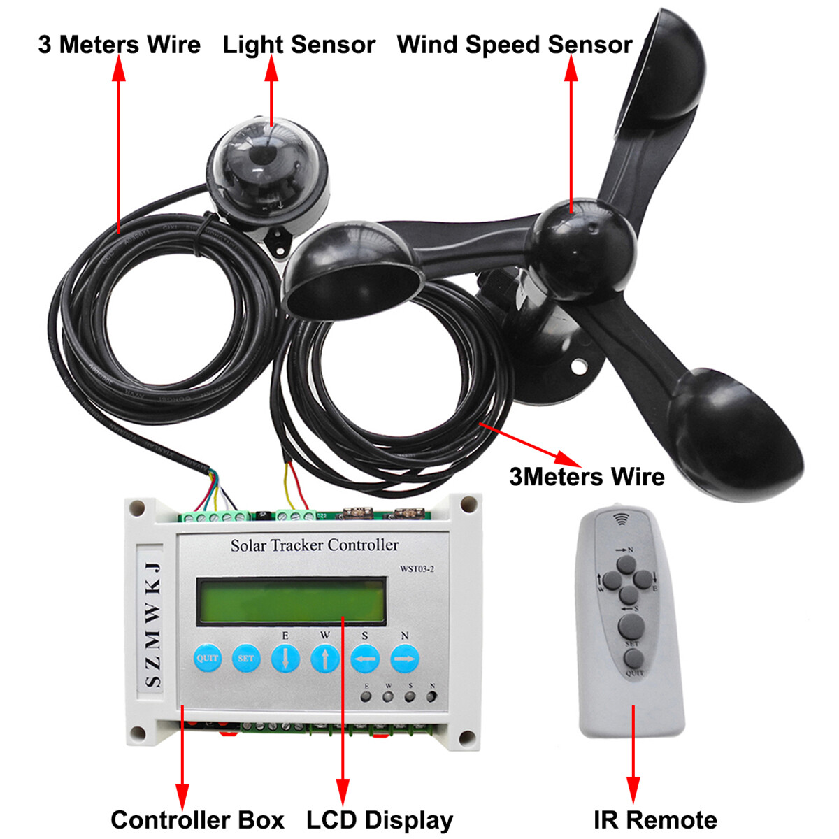 Dual Axis Solar Tracker 6000N Linear Actuator Tracking Controller Sun Track Kits