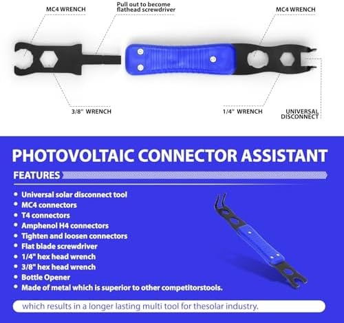 Mc4 Disconnect Tool, Solar Serpent 5-in-1 Multipurpose Solar Connector Tool, …