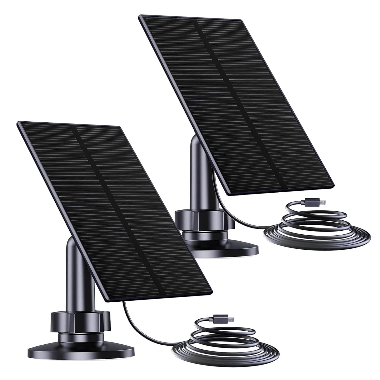 2Pack Solar Panel Power for Security Camera, Solar Panel Charge with USB+TypeC