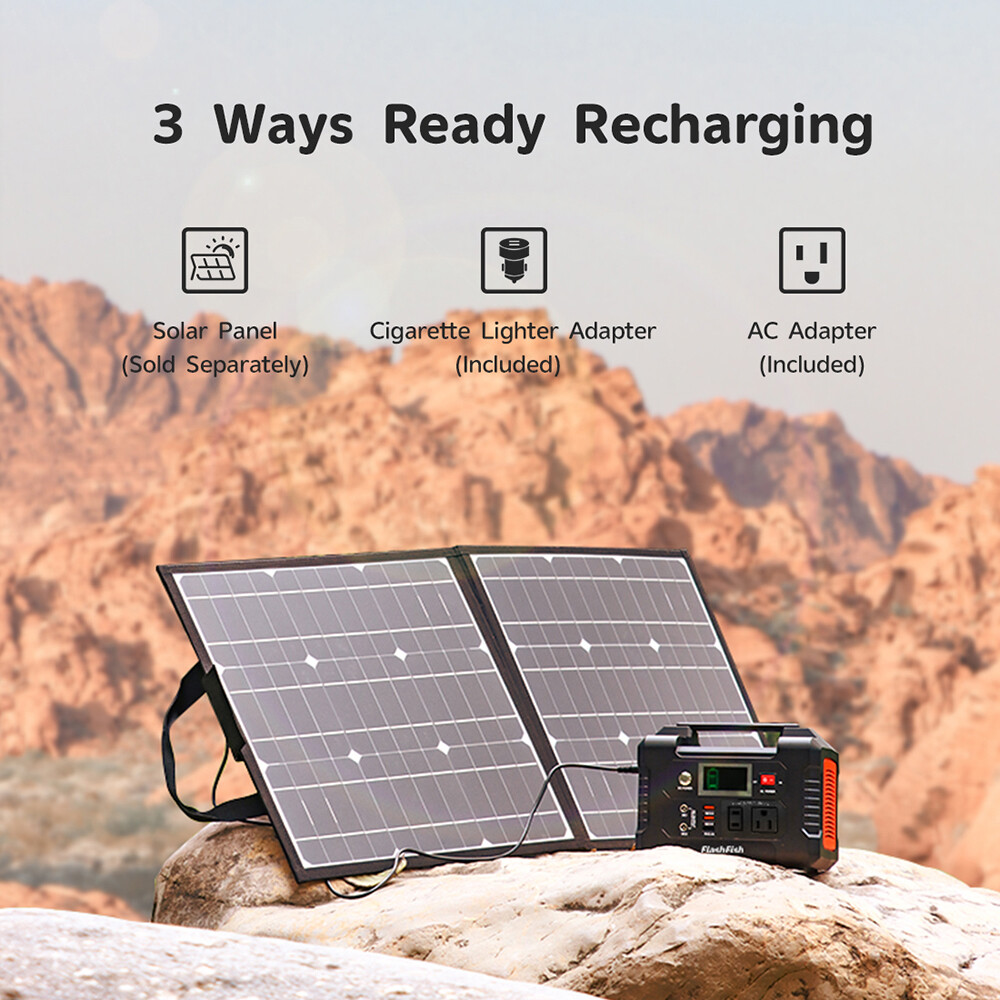 FlashFish 200W 151Wh Portable Power Station & 60W 18V Foldable Solar Panel A5M0