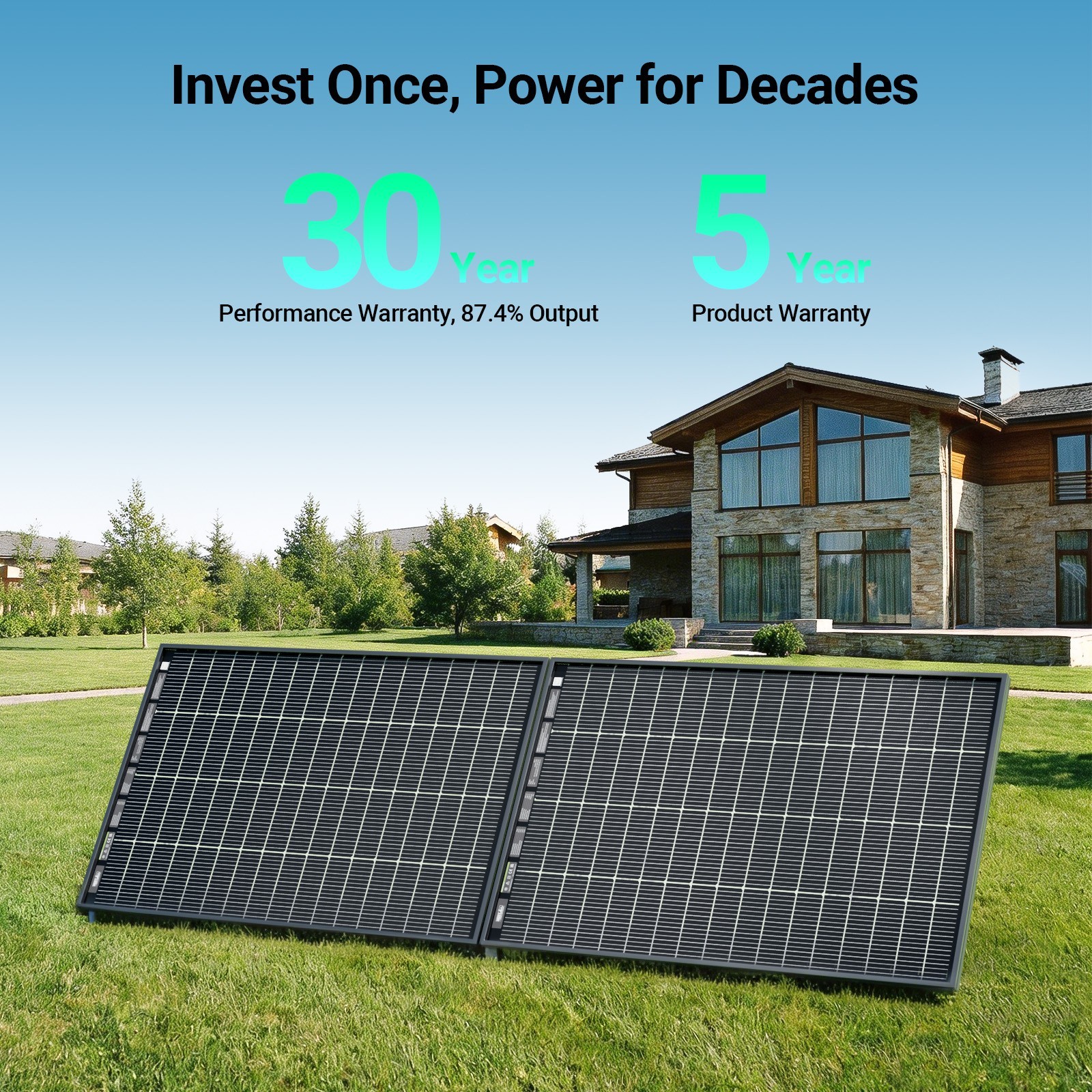 HQST 100W Watt 12V Volt Polycrystalline Solar Panel 100W for Off Grid RV Marine