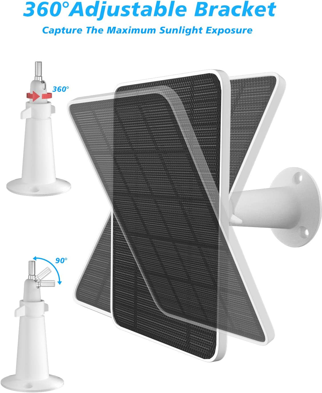 Solar Panel Charger Compatible with Arlo Pro 5S/Pro 4/Pro 3/Pro 3 Floodlight/Ult