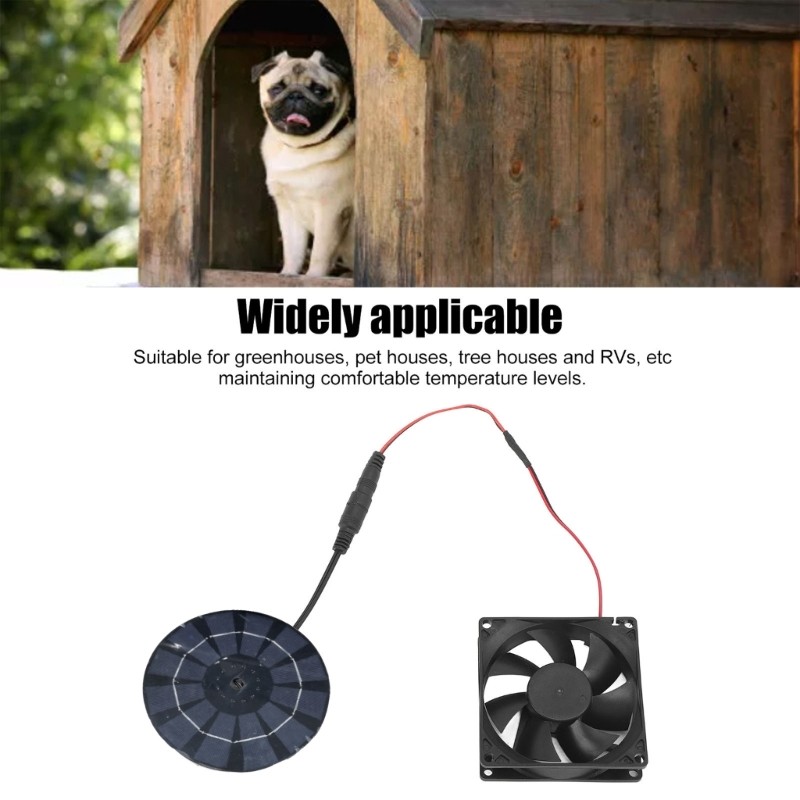 Round Solar Panel Powered Fan Waterproof Air Extractor Solar Power Controller