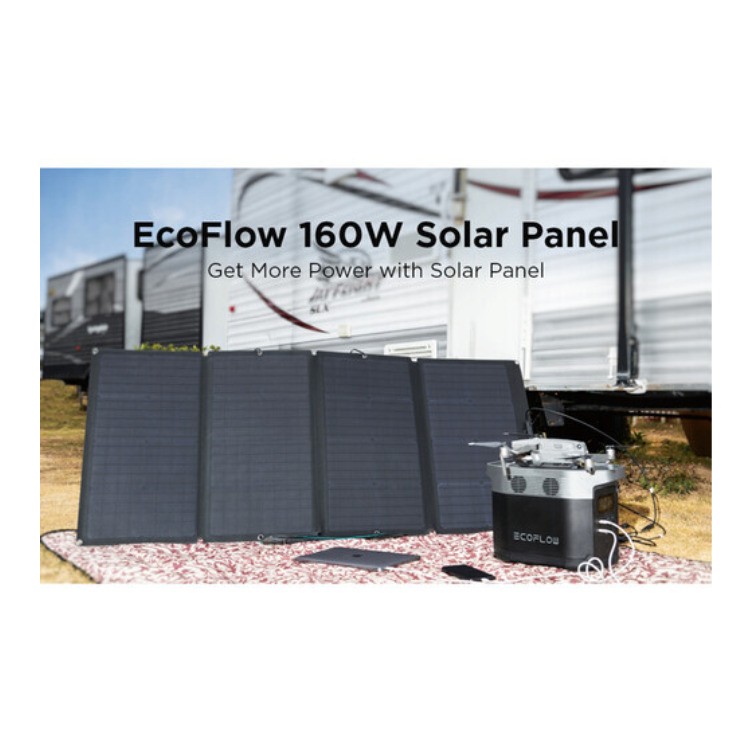 EcoFlow Foldable 160W Solar Panel Kickstand Carrying Case (Black) POWERFUL