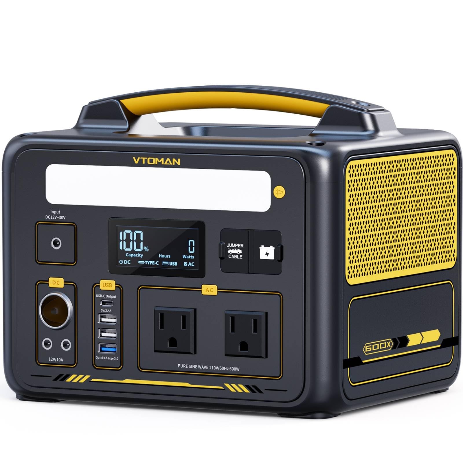 VTOMAN Jump 600X Portable Power Station 600W 299Wh Solar Generator LiFePO4