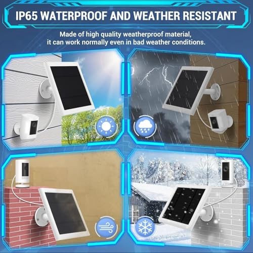 IP65 Solar Panel Outdoor for Ring Cameras () Spotlight Cam White 1P