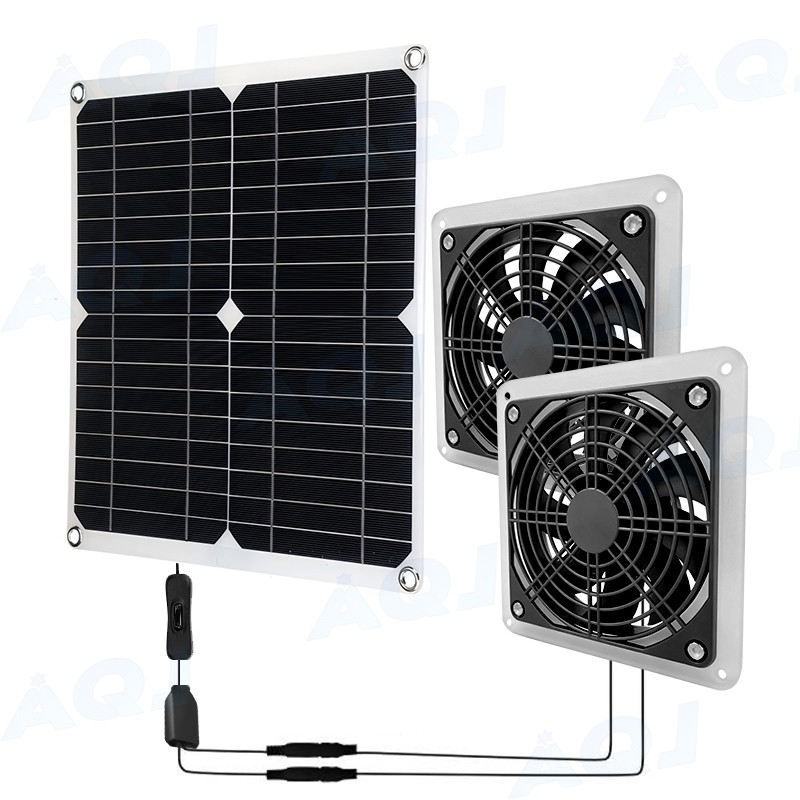 Solar Panel Fan Kit Solar Waterproof Exhaust Fans 30W Panel for Attic Shed Barn