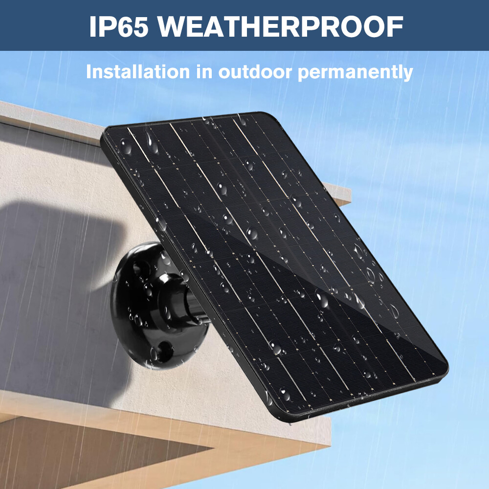 10W 5V Solar Panel for Security Camera,Type C Port Solar Charger w/Cable & Stand