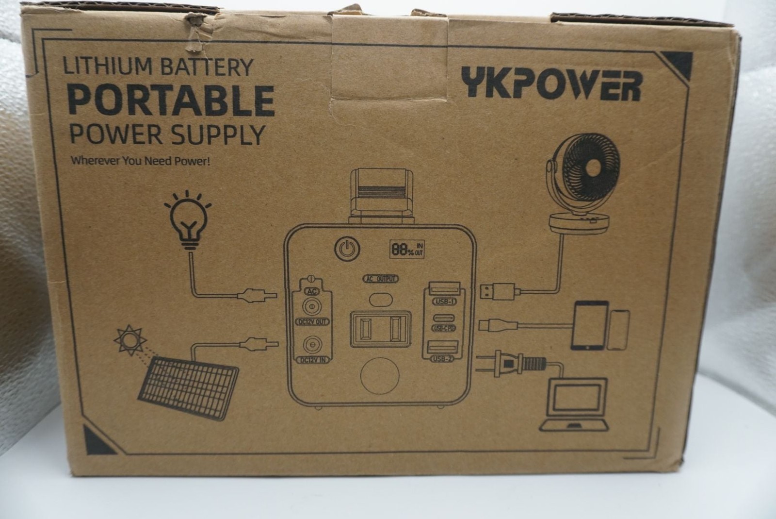 YKPOWER Portable Power Station 150W 133.2Wh Model YP-150W