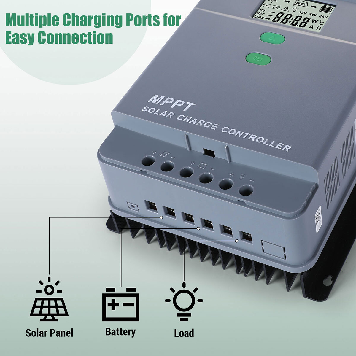 MPPT 100AMP 60A Solar Charge Controller For 12V 24V 36V 48V DC Battery Regulator