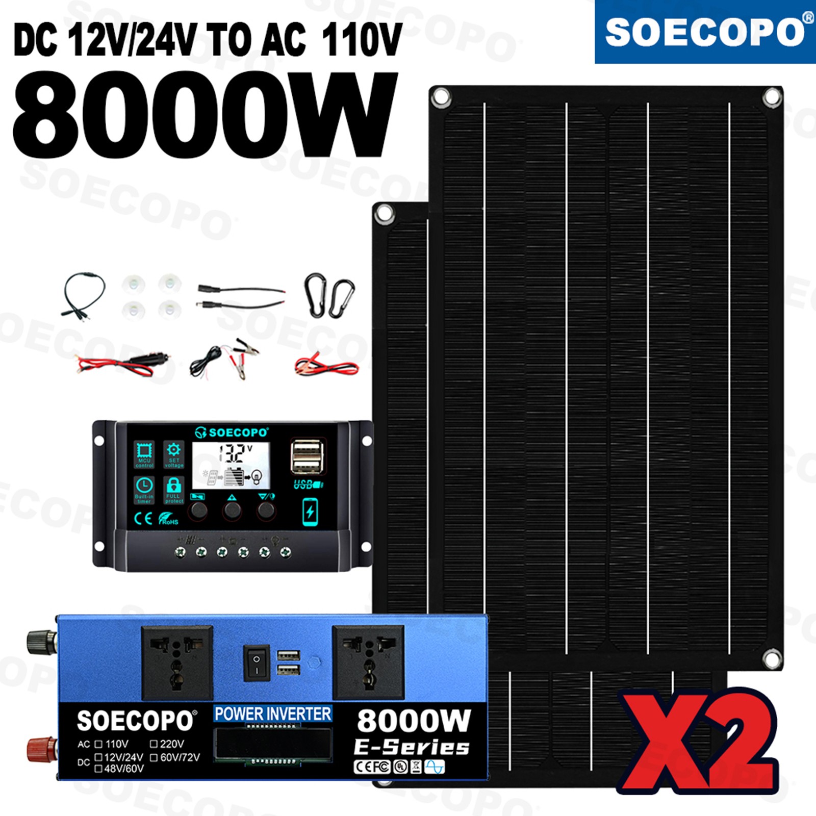Robust 8000W Off-Grid Power Station Kit | Inverter, 100A Controller