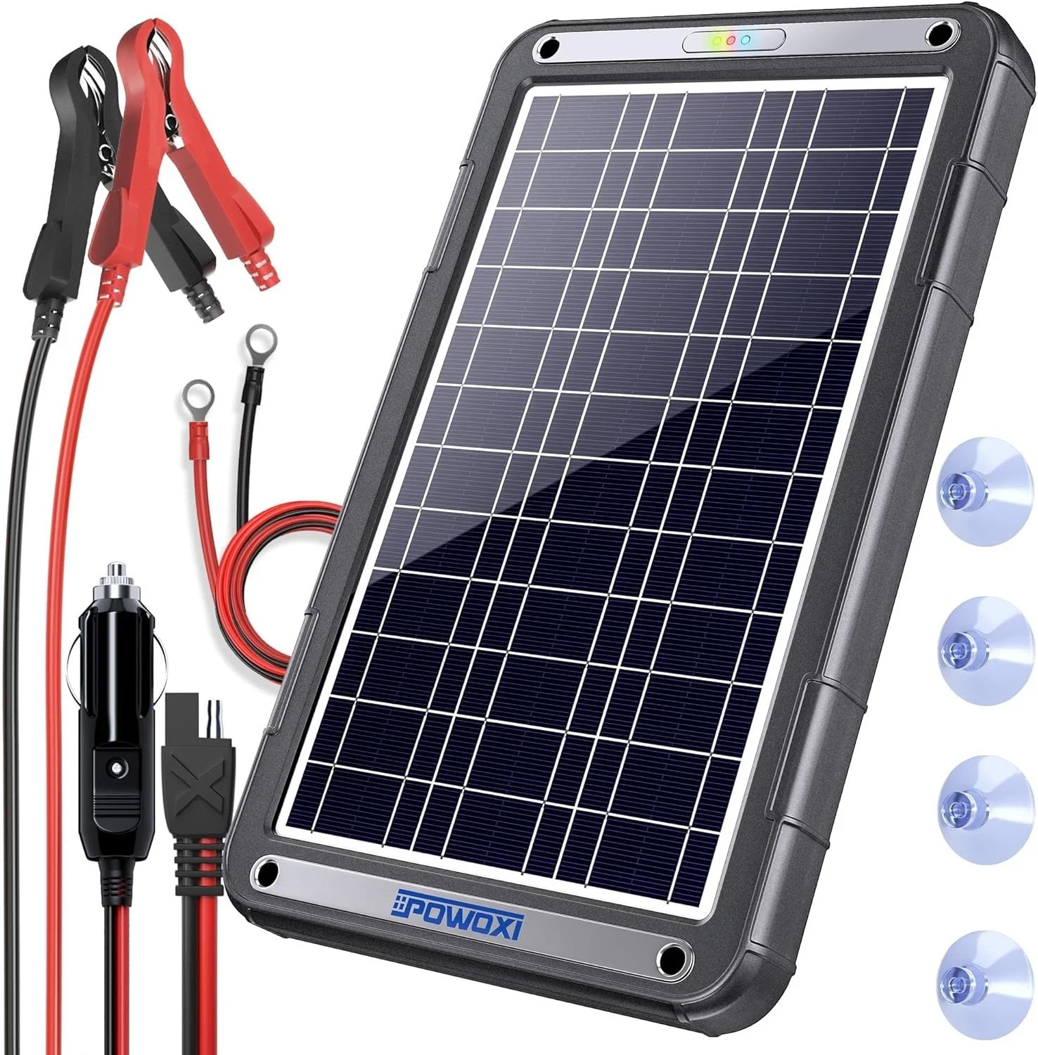 POWOXI 12W MPPT Solar Battery Charger Maintainer 12V Car RV Boat Trailer Panel