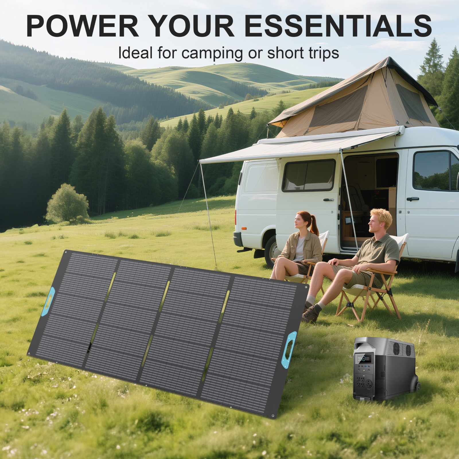 E-POWO 110W 220W 400W Solar Panel Kit for Ecoflow Anker Jackery Power Stations