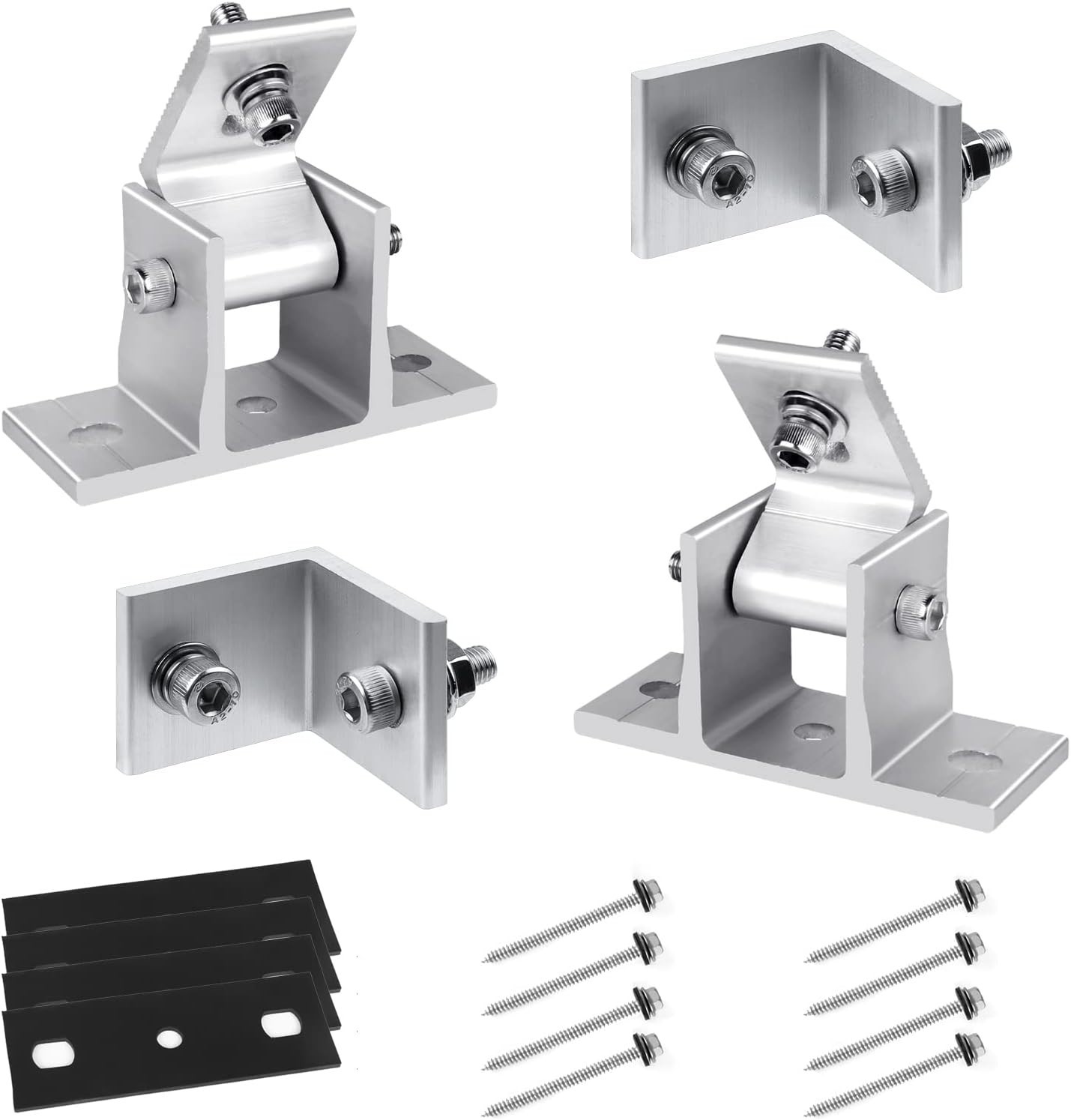 2 Sets 4Pcs Solar Panel Mounting Brackets – Adjustable Solar Panel Tilt Mount…