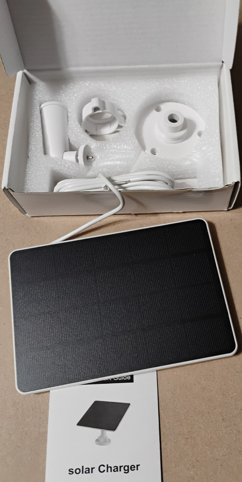 Solar Power Panel 6V Type-C Waterproof Cable for Security Camera 360 Rotate