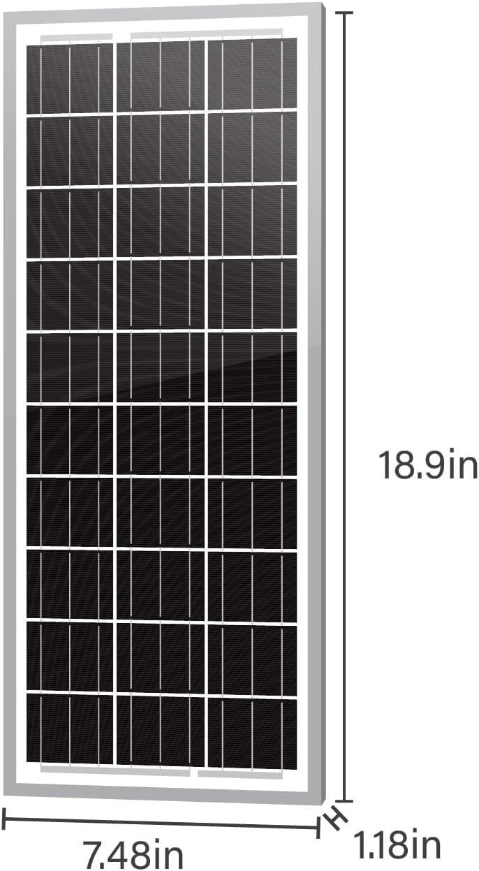 15W 12V 10BB Solar Panel Automatic Gate Openers, Compatible with Mighty Mule,…