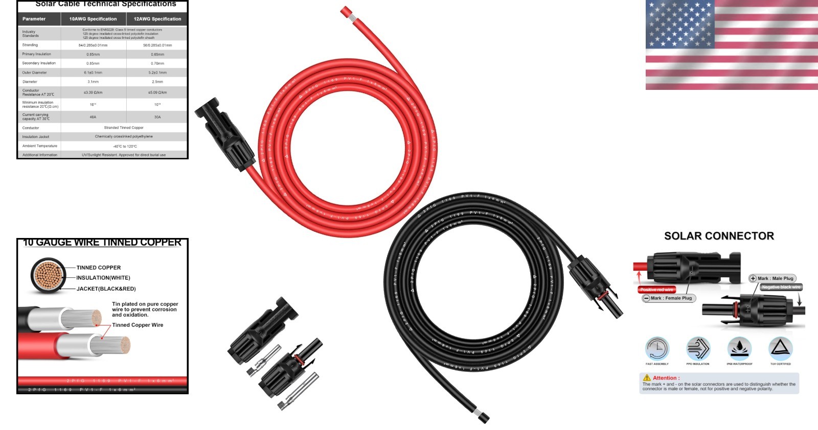 10ft Solar Panel Wiring Adapter – Weather Resistant