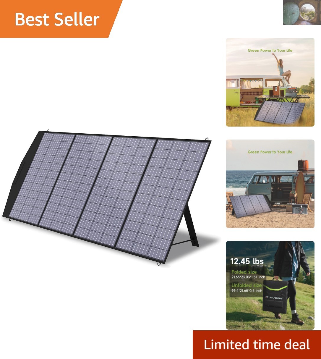 Lightweight 200W Foldable Solar Charger with MC4 Connectors – Outdoor Essential