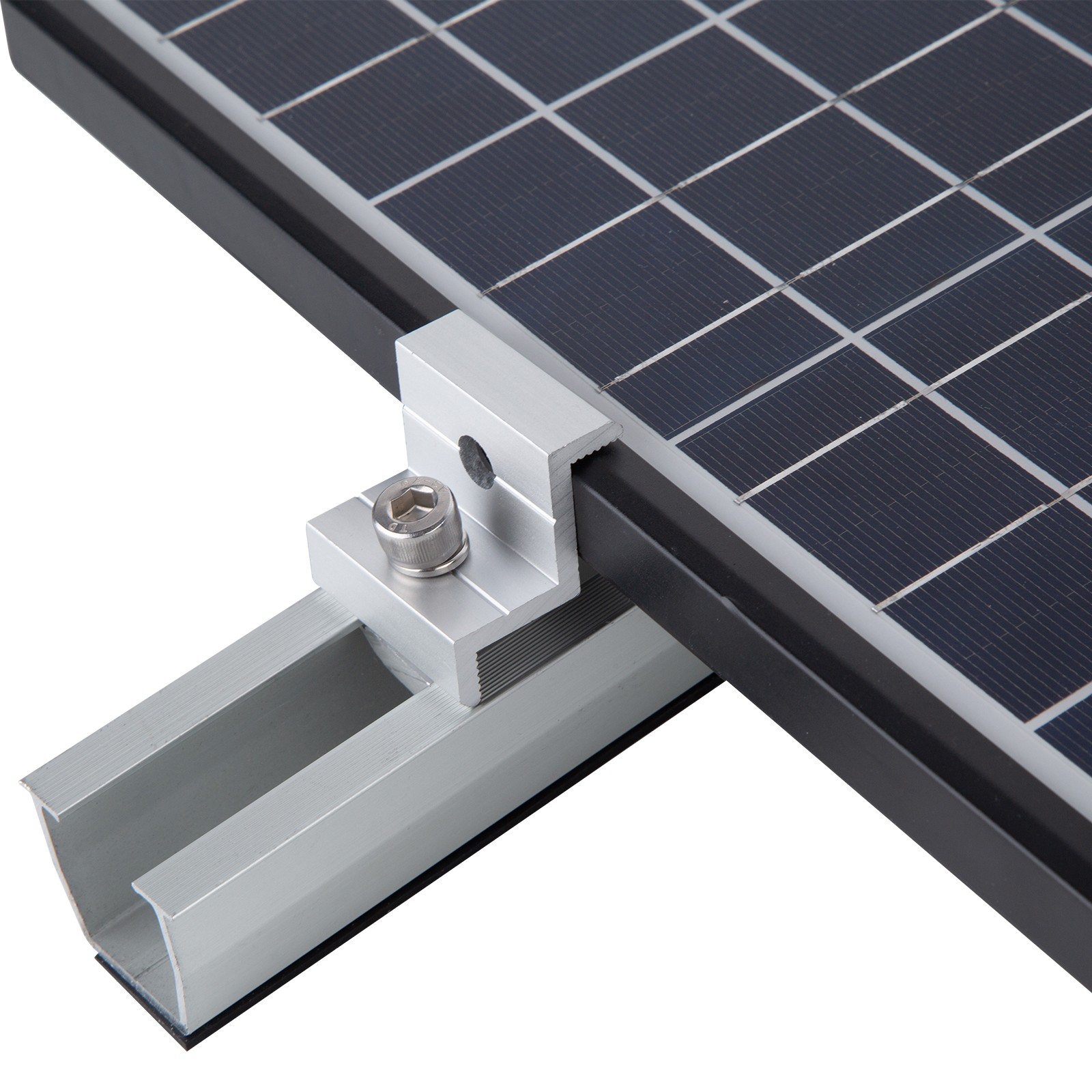 Solar Panel Mounting Rail Brackets Connector Kit for Metal/Tin/Flat/Sheet Roof