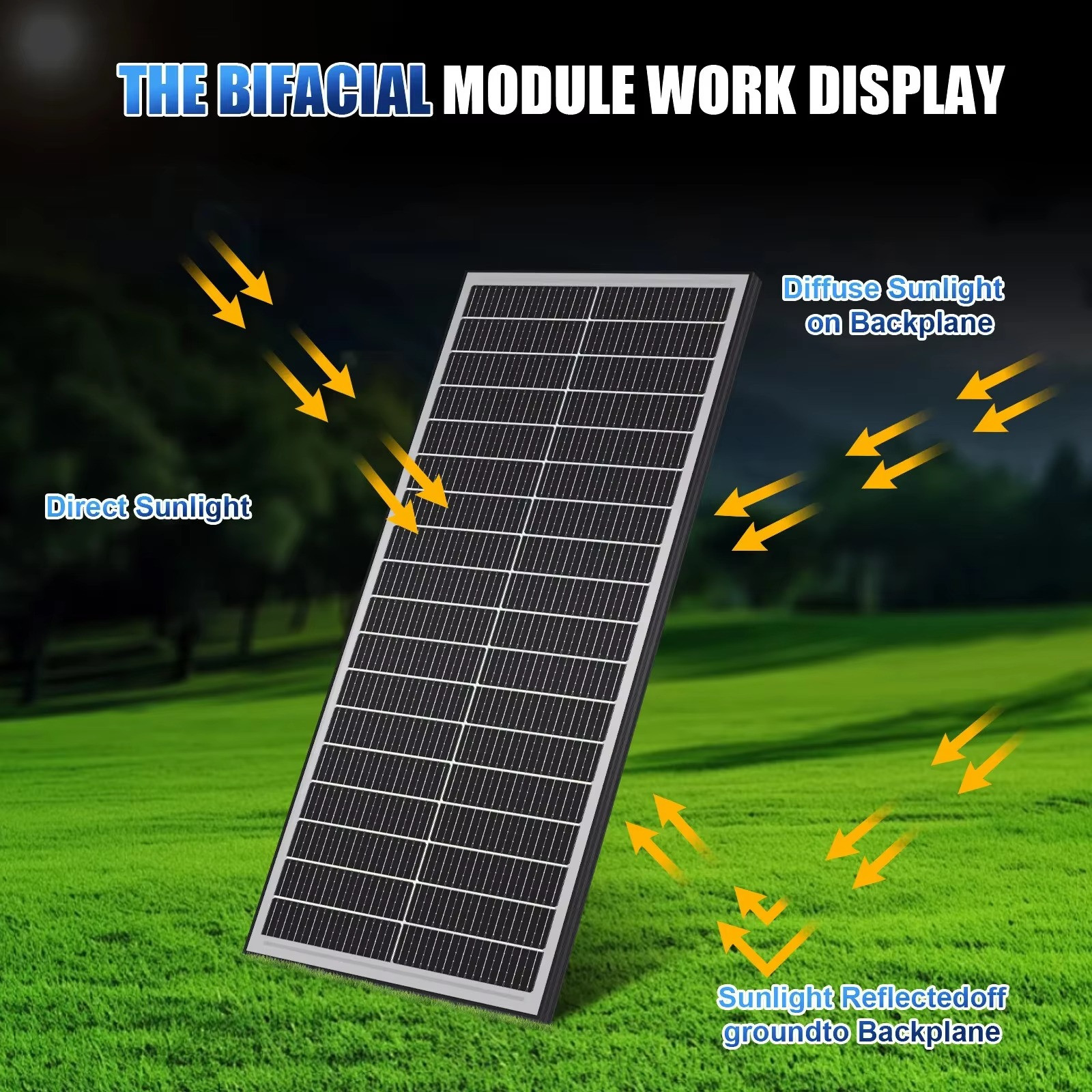 Double Sided Monocrystalline Solar Panels 400w 200w 100w 12V 18BB Cells