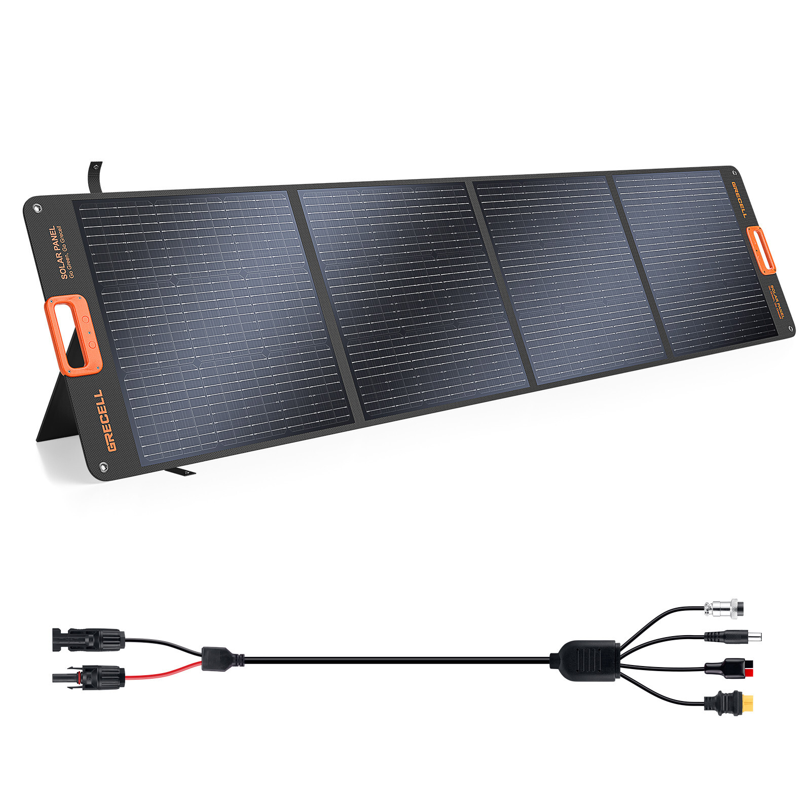 200W Portable Solar Panel for Power Station Foldable Solar Charger w/4 Kickstand