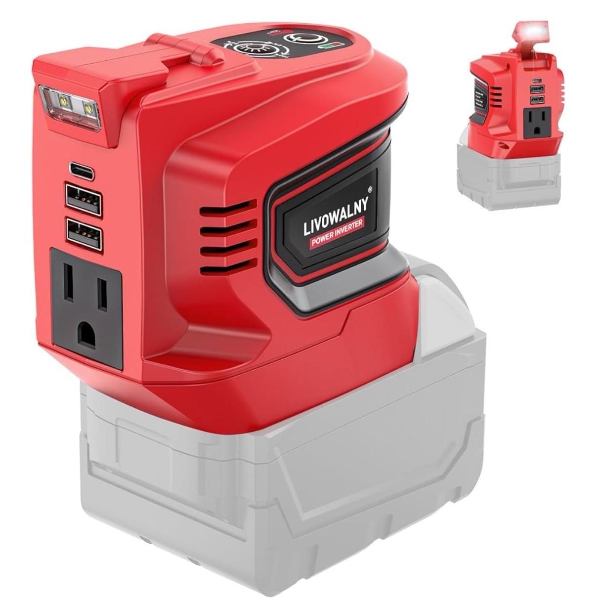 200W Power Inverter for Milwaukee 18V, DC 18V to AC 110-120V Battery Inverter…