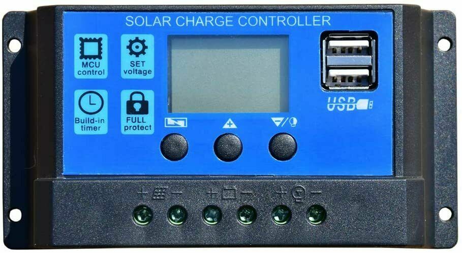20W 12V Monocrystalline Silicon Solar Panel Kit w/ 10A Charger Controller+ Cable