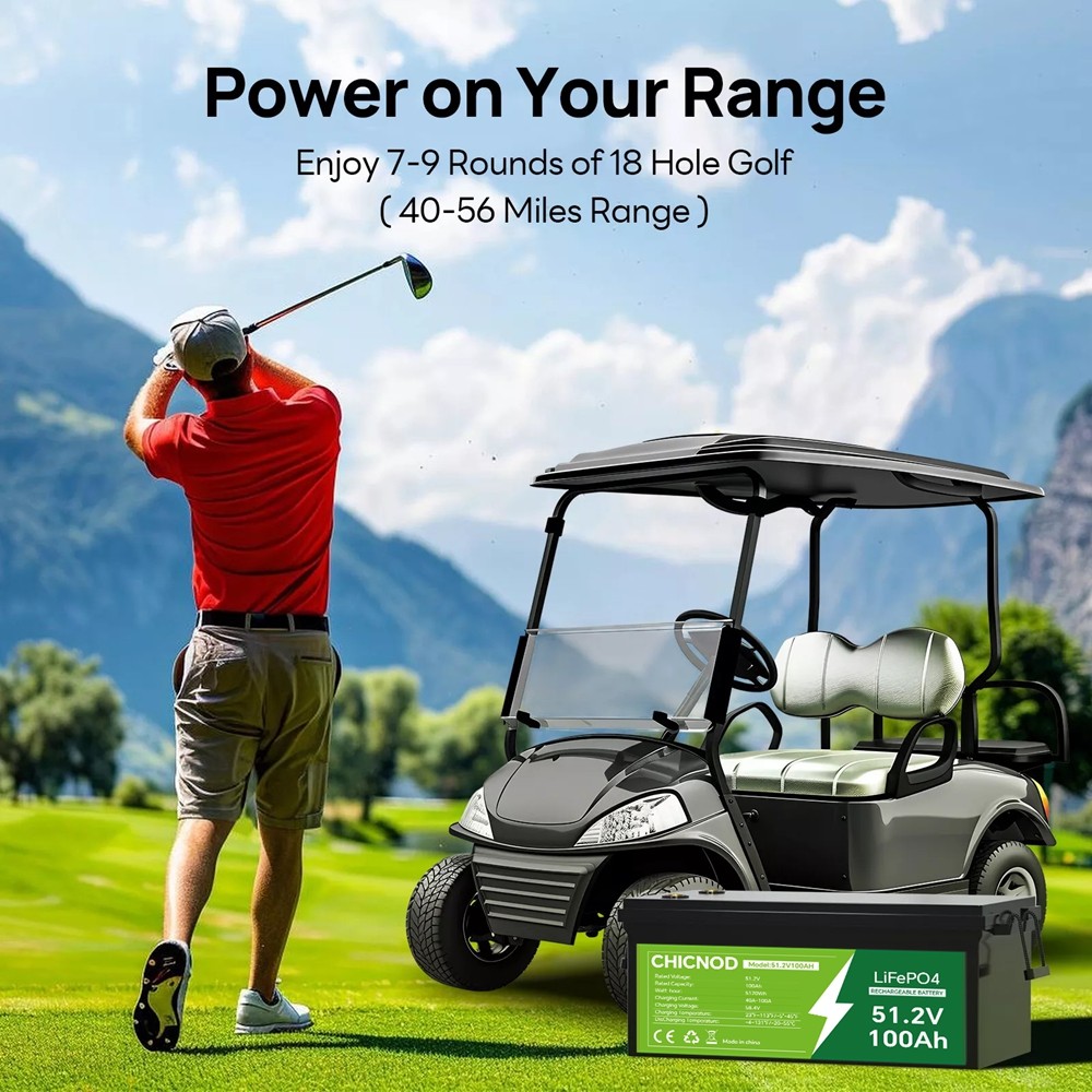 48V 100Ah LiFePO4 Battery 2560Wh with Bluetooth BMS Rechargeable Deep Cycle​