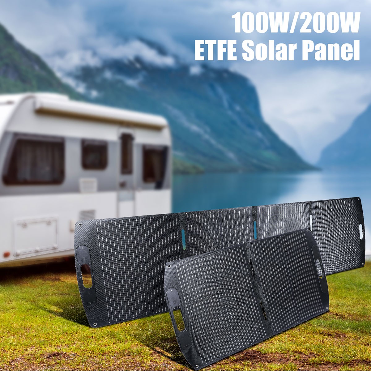 100W 200W Foldable Solar Panel USB/DC/Type-c Portable Battery Charger RV Camper