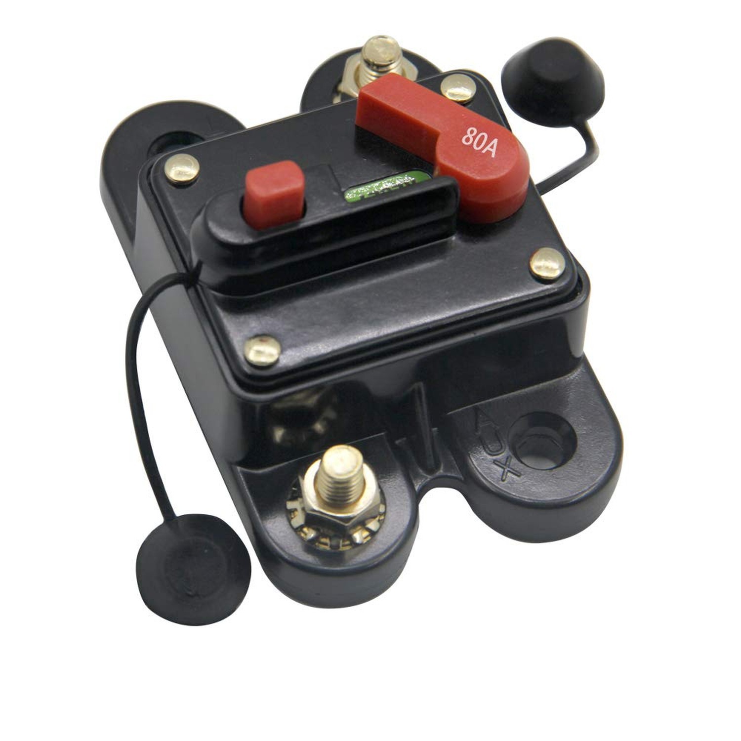 80 Amp Circuit Breaker with Manual Reset 12V-24V DC Surface Mount for Trollin…