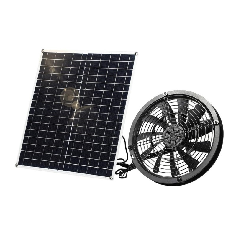 Energy Saving Solar Fan 20W Panel Strong for Tents Kitchens Hydroponics