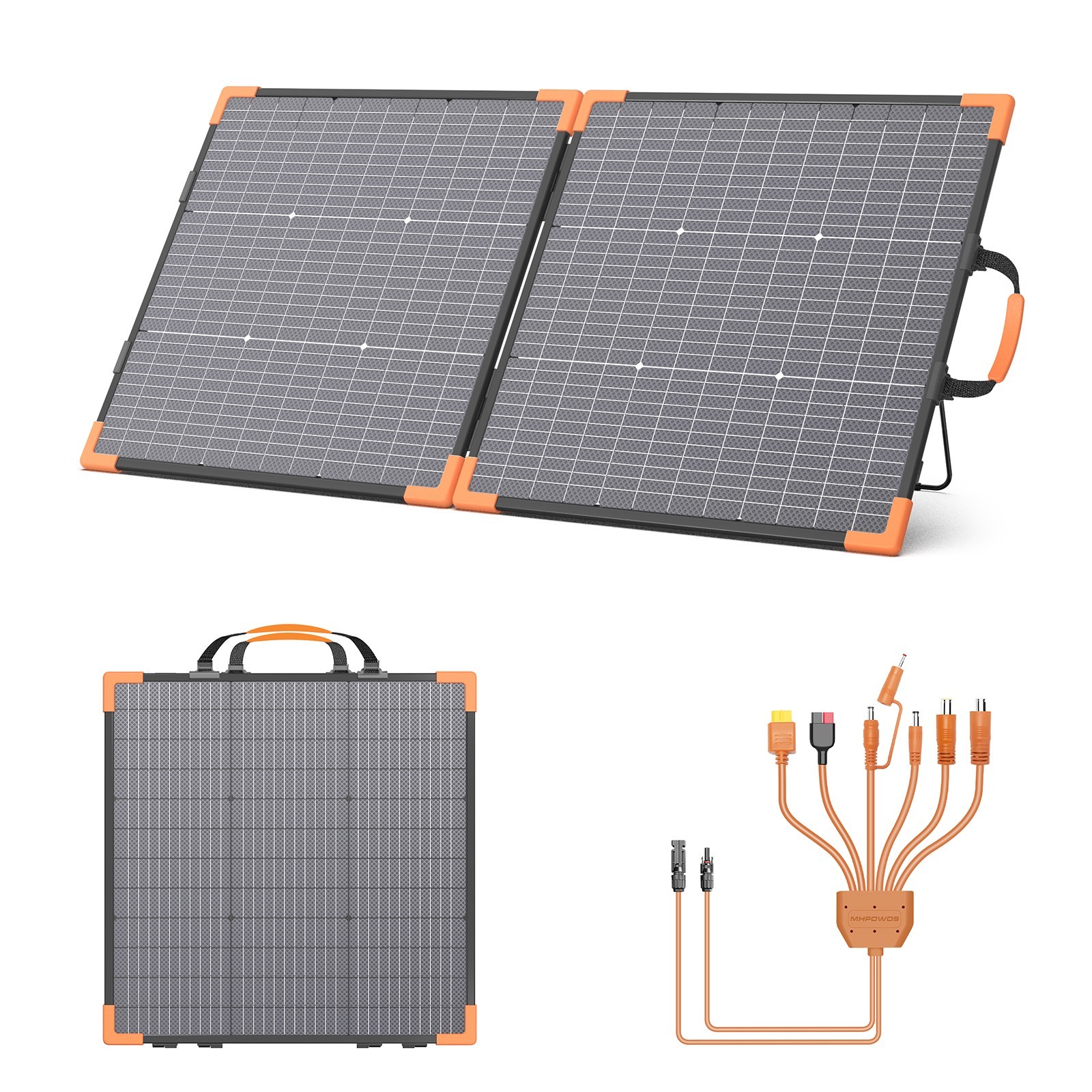 MHPOWOS 100W Bifacial Solar Panel ETFE with XT60 DC Cable for Ecoflow Jackery