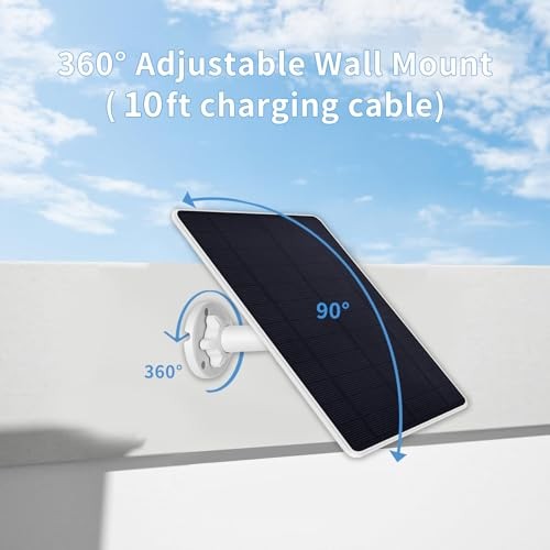 Solar Panel Charger Compatible with Eufycam 2C/2C Pro/E40/E20/2/2 Pro/E, 2Pack