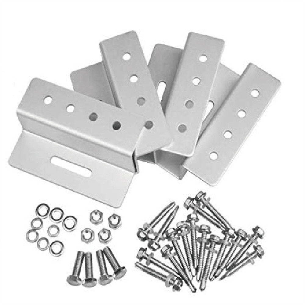 4PCS Solar Panel Mounting Bracket Aluminum Flat Roof Wall Set Panels Wall Kits