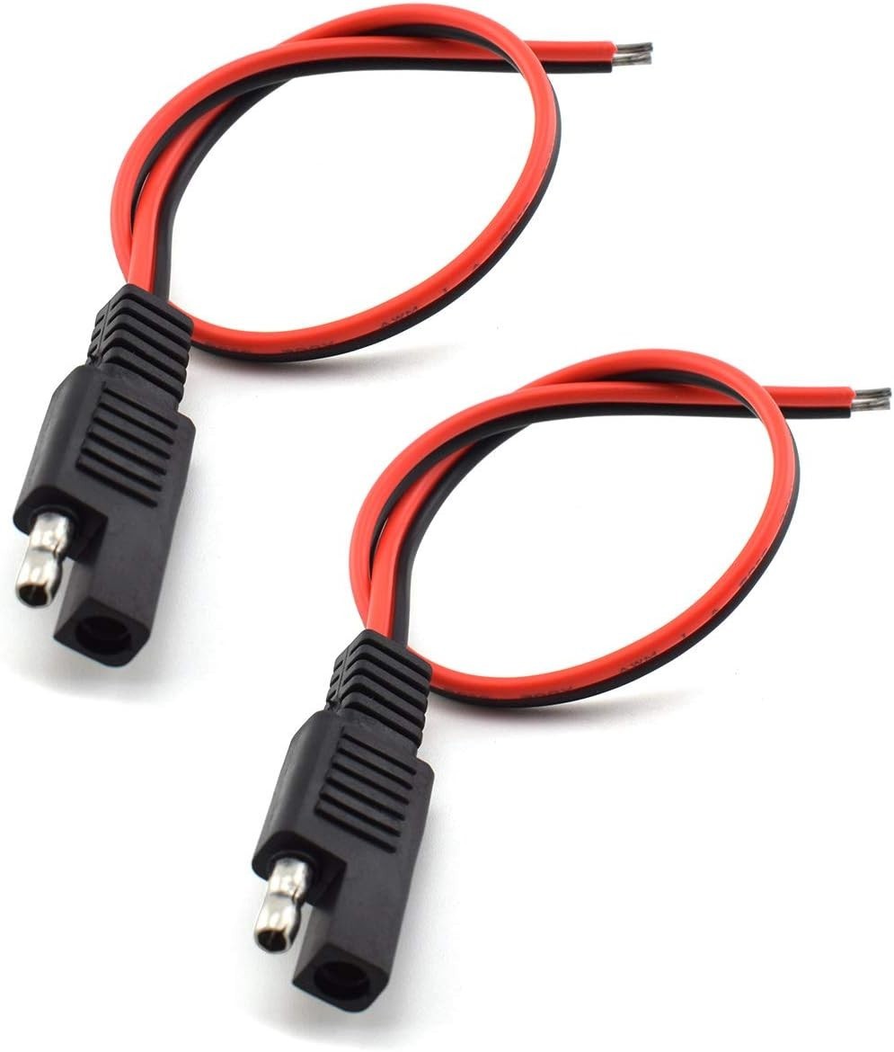Durable 18AWG SAE Extension Plug Cable – Quick Connect Solar Solution (2 Pcs)