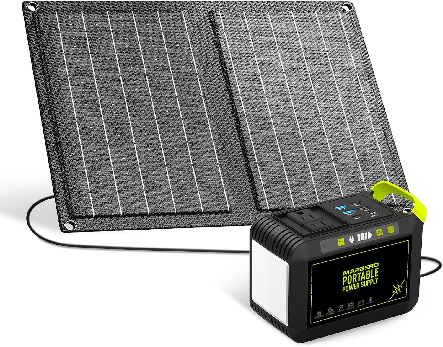 88.8Wh Solar Generator with 21W Panel, Portable Power Station for Camping Hiking