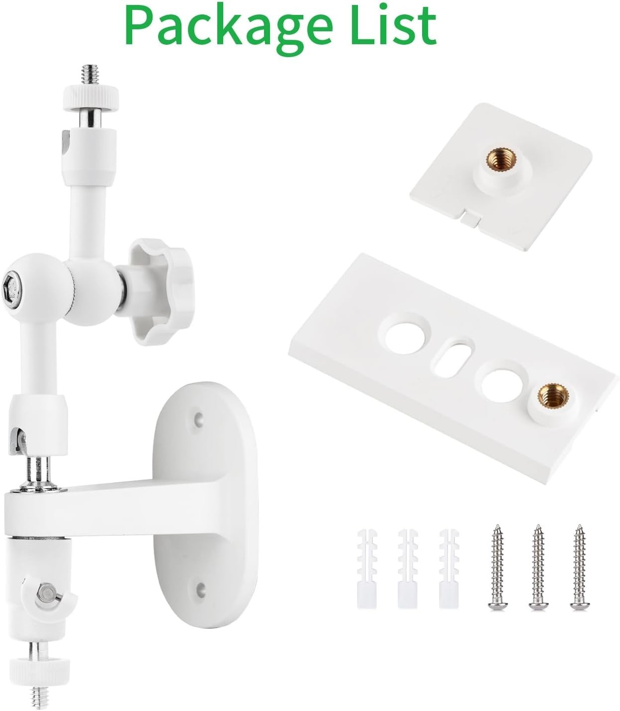 Wall Mount Bracket for Solar Panel and Security Camera with 360-Degree Rotation