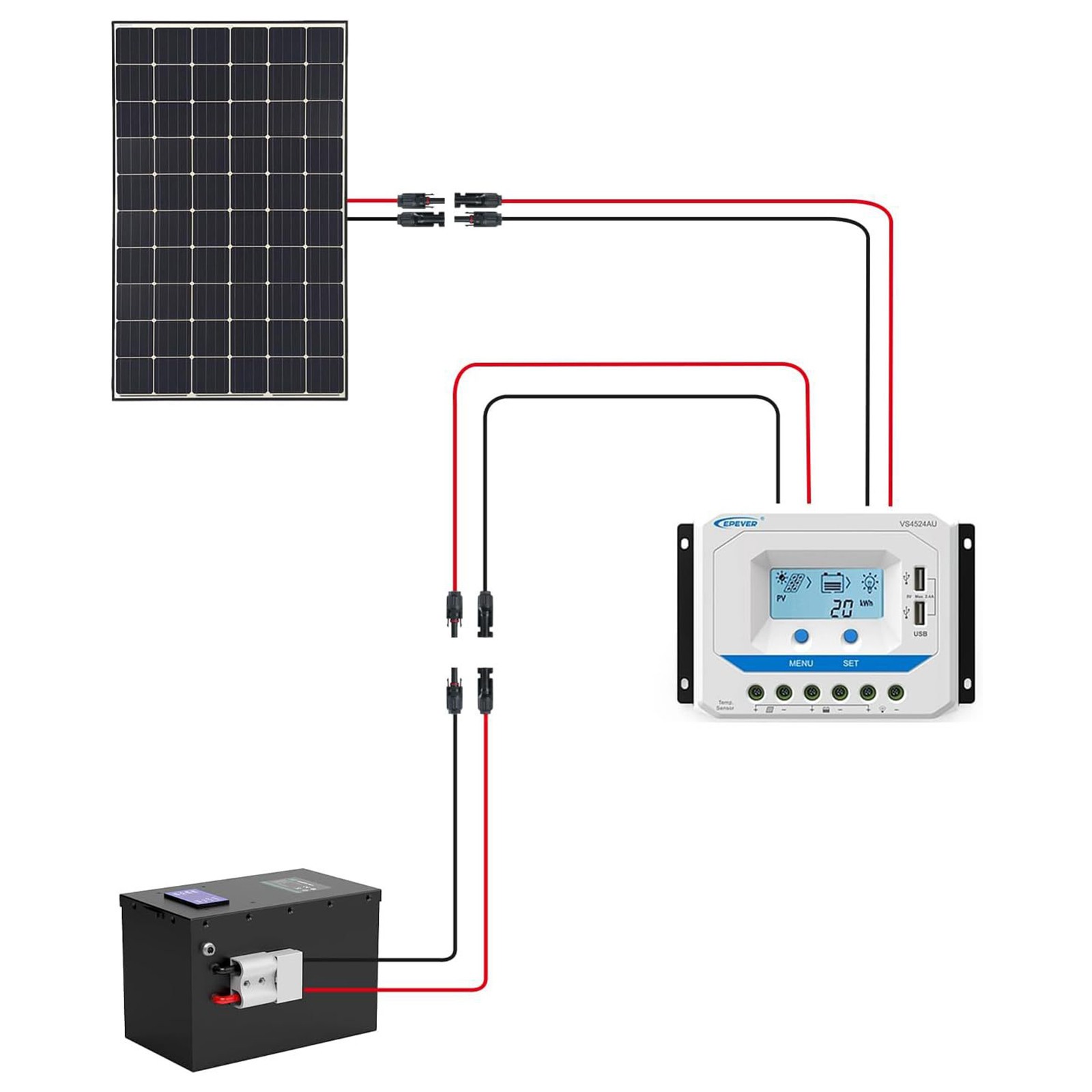 100A MPPT Solar Charge Controller 12V/24V/36V/48V Solar Panel Battery Regulator