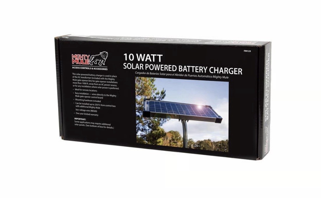 Genuine Mighty Mule FM123 10 Watt Solar Powered Battery Charger New In Box